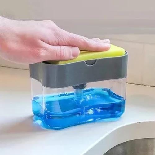 Indų muilo dozatorius virtuvei, Skysto muilo dozatorius Virtuvinio muilo dozatorius su kempinės laikikliu, Sponge Caddy muilo pompos dozatorius