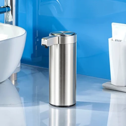 Dispensadores automáticos de jabón líquido, Sensor de inducción sin contacto de acero inoxidable 304, botella de loción de Metal para cocina, accesorios de baño