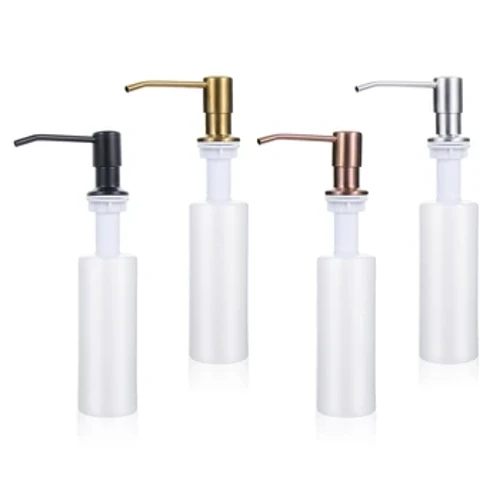 Dispenser di sapone per lavello da cucina Bottiglia di stoccaggio per lozione Detergente liquido Pompa per lavaggio a mano Forniture per bottiglie di stoccaggio per lozione in acciaio inossidabile