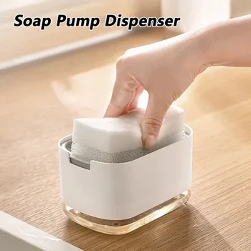 Sabunluk Kutusu Basın Dağıtıcı Ovma Sıvı Kabı Mutfak Banyo Sünger Tutucu ile Otomatik Deterjan Köpük Kutusu