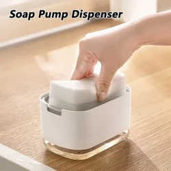 Sabun Dispenser Box Press Dispenser Scrubbing Cairan Wadah Dapur Kamar Mandi Otomatis Deterjen Busa Kotak dengan Spons Holder