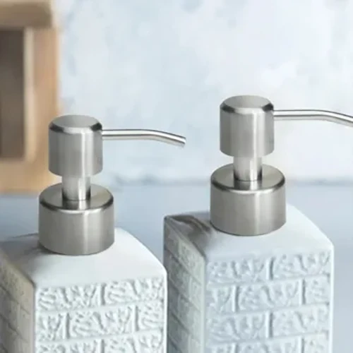 New1Pc 304 Dur Di-staen Hand Hylif Dispenser Nozzle ar gyfer Ystafell Ymolchi Cynhyrchion Cegin Ewyn Sebon Sebon Affeithwyr Ystafell Ymolchi Siampŵ