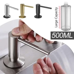 500ml Built-in Pompel Kichen Flësseg Seef Fläsch Messing Pinselen Néckel Seifen Spender Schwaarz Kichen Hand Drock ënnerzegoen Counter Liqu