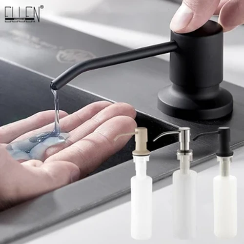 Dispenser Sabun Dapur Stainless Steel Kitchen Sink Counter ndhuwur Dispenser Sabun EL8406
