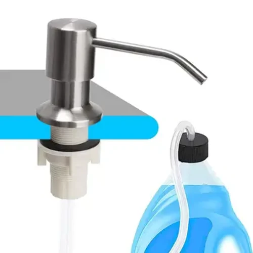 Thuis No-morsen Rvs Wasmiddel Verlengbuis Afwasmiddel Lotion Dispenser Aanrecht Gemonteerde Zeepdispenser