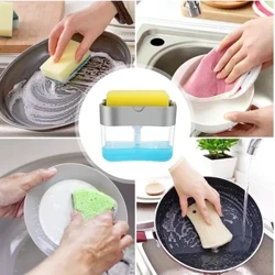 Dozatoare automate de săpun lichid Cutie de săpun Burete Mașină de spălat vase de bucătărie Presă manuală Container de detergent Organizator Gadgets de bucătărie