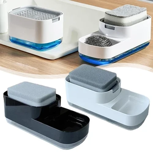 4 In1 Bulaşık Sabunu Dispenseri Sıvı Sabun Pompası Dispenser Sabun Kabı Mutfak Banyo Yıkama Aksesuarları Için Sünger Tutucu Ile