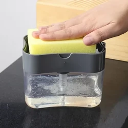 ʻO ka Pum Dispenser Soap me ka Sponge Manual Press Cleaning Liquid Container Manual Press Soap Organizer Mea Hana Kuki