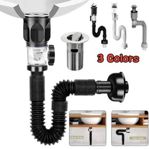 Bộ Ống Thoát Nước Chống Mùi Flip Top Bồn Rửa Chén, Bộ Lọc Khử Mùi Có Thể Thu Vào, Ống Xả Linh Hoạt Phòng Tắm Chống Tắc