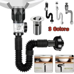 Bộ Ống Thoát Nước Chống Mùi Flip Top Bồn Rửa Chén, Bộ Lọc Khử Mùi Có Thể Thu Vào, Ống Xả Linh Hoạt Phòng Tắm Chống Tắc
