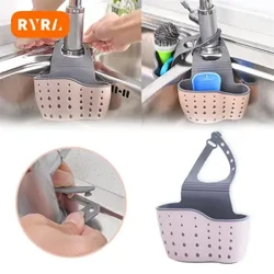 Mutfak Depolama Drenaj Sepeti Mutfak Lavabo Tutucu Ayarlanabilir Sabun Sünger Raf Asılı Drenaj Sepeti Çantası Mutfak Aksesuarları