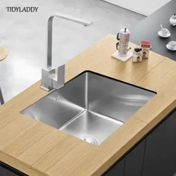 Oshxona uchun lavabo Yashirin bitta kosali Bar kichik o'lchamli lavabo zanglamaydigan po'latdan yasalgan balkonli lavabo Yashirin qora oshxona lavabo bar lavabo
