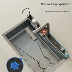 Digitaal display Waterval Single Slot 304 roestvrij staal Nano spoelbak Afwaskeuken Multifunctionele groentewasbak
