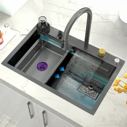 Aanrecht RVS Grote Single Slot Multifunctionele Tank Wastafel Met Waterval Kraan Lowe Prijs