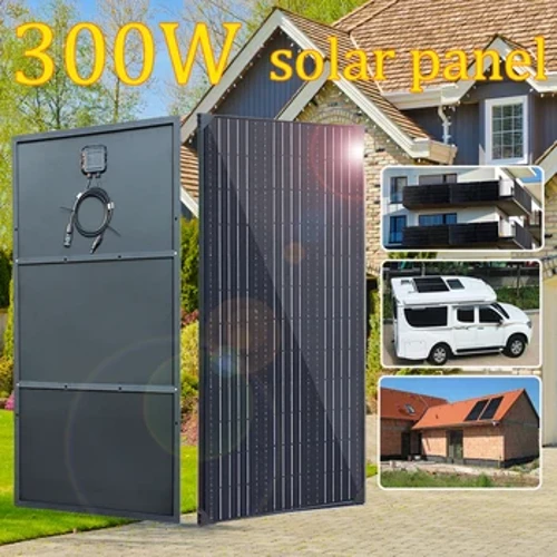 300W 150W 12V Tấm Pin Năng Lượng Mặt Trời Khung Nhôm Bộ Nhà Hoàn Chỉnh Mái Ban Công Hệ Thống Điện Người Cắm Trại Xe RV EU kho DHL Vận Chuyển