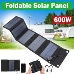600W Klappbar Solar Panel Telefon Charger 5V Solar Paneele Platte USB Solar Panels Power Bank fir Handy Camping Noutfall