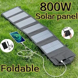 Bảng Điều Khiển Năng Lượng Mặt Trời Có Thể Gập Lại 800W, Tấm Pin Năng Lượng Mặt Trời 6 Lần Di Động, Bộ Sạc USB 5V DC Toàn Thời Gian, Bảng Điều Khiển Năng Lượng Mặt Trời, Nguồn Điện Di Động