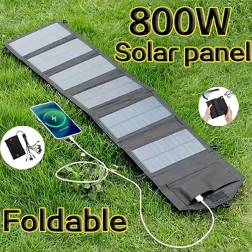 Panel Tenaga Surya/Solar Panel Lipat 800W 6 Lipat Portabel Panel Surya Pengisi Daya USB 5V DC Penuh Waktu Power Panel Tenaga Surya/Solar Panel Mobile Power Supply