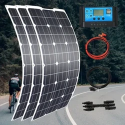 100w 200w 300w 400w fleksibelt solpanel højeffektiv 23% PWM-controller til autocamper/båd/bil/hjem 12V/24V batterioplader