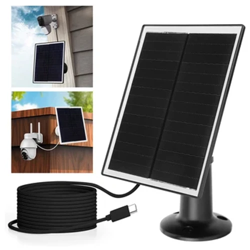 6W 5V Shingled Solar Panel 24% Effizienz Solar Cell Panel Micro USB & USB-C Port Solar Charging Panel fir Sécherheetskamera