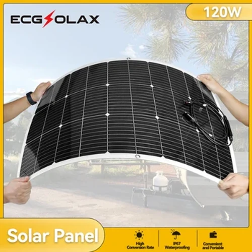 ECGSOLAX Solar Panel 20W 40W 100W 120W Flexibel Portable Solar Cell Solar Plate Kit fir RV Auto Heem Solar System Batterie Charger