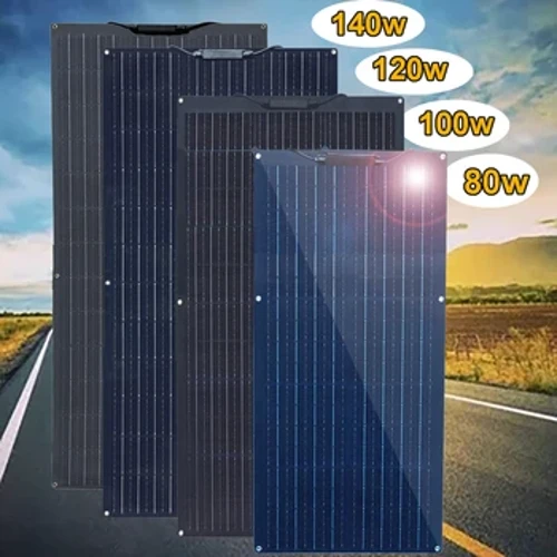 12V Tấm Pin Năng Lượng Mặt Trời Linh Hoạt 140W 120W 100W 80W 50W Nhà Người Cắm Trại Tấm Quang Điện Xe Thuyền ban Công EU Mỹ Ru Kho Dây