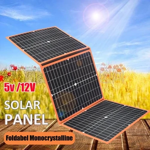 Có Thể Gập Lại Tấm Pin Năng Lượng Mặt Trời Di Động Sạc Năng Lượng Mặt Trời 12V Pin Điện 5V USB Điện Thoại Di Động Ngân Hàng Laptop Người Cắm Trại Đi Bộ Đường Dài 60W