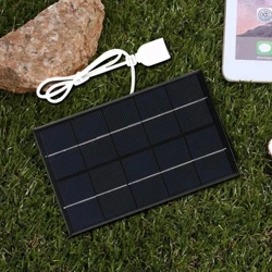 USB Solar Panel Outdoor 5W 5V Portable Solar Charger Pane Kloteren Fast Charger Polysilicon Travel DIY Solar Charger Generator