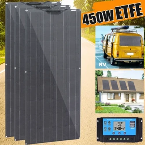 Kit Panel Tenaga Surya/Solar Panel Fleksibel ETFE 12 v 450 w 300 w 150 w 100 w Efisiensi Tinggi Sistem Pengisi Daya Baterai Surya untuk Rumah Mobil RV Perahu Kemping