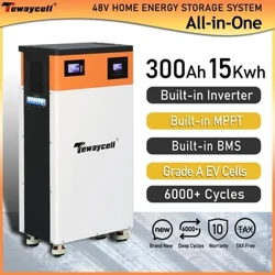 Pawb yn Un 48V 300Ah 15KWh Powerwall LiFePO4 Batri Symudol ESS System Ynni Solar Adeiledig yn 5KW Gwrthdröydd UE Dim Treth