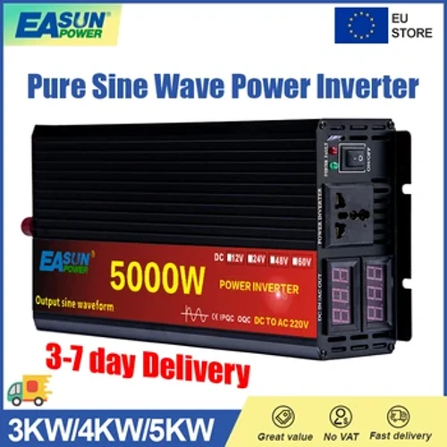 EASUN Zuivere Sinus Omvormer 12/24V 220V 5000W 4000W 3000W Auto Power omvormer 12/24V DC naar AC 220V Converter Transformator