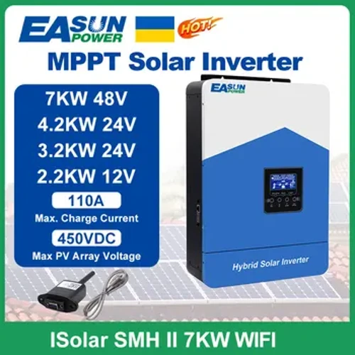 Easun Power 7000w 4200w 3200w 2200w 12v 24v 48v MPPT Hybrid Off Grid Pure Sine Wave 80a 110a 230v 50/60hz solarni inverter punjač