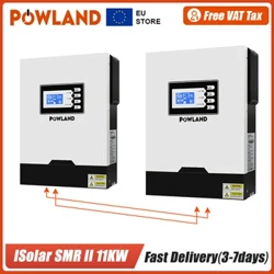 POWLAND 11000W 500VDC Solar Inverter Charger 100A MPPT 48V Off Grid Pure Sine Wave Inverter Battery Charger Kūlike me WIFI