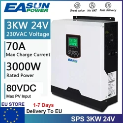 EASUN Công Suất 3000W Biến Tần Năng Lượng Mặt Trời 24V 220V Nguyên Chất Sóng Sin Lai Biến Tần Năng Lượng Mặt Trời 50A PLC Điều Hòa Năng Lượng Mặt Trời thiết Bị Gia Dụng