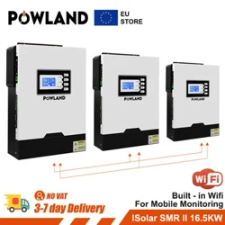 POWLAND Hybrid Solar Inverter 16.5KW MPPT 100A Solar Charger 500vdc PV Input 3*5500W 1phas 230vac 3phas 380vac parallel WIFI