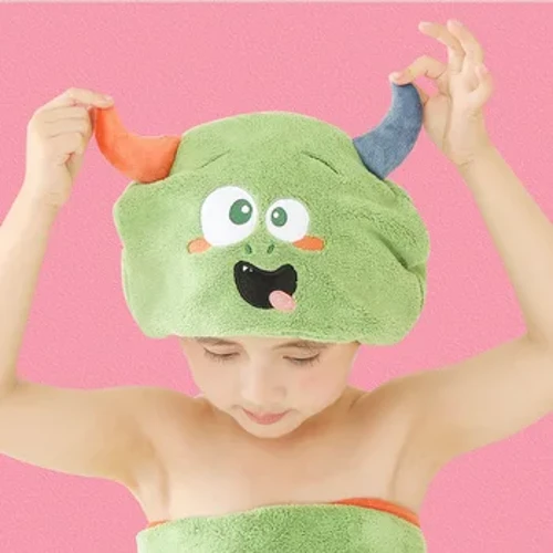 Cute Cartoon zwierząt dziecko ręcznik do włosów czepek do suszenia włosów kapelusz szybkoschnąca mikrofibra Super wchłanianie włosy Twist Kid czepek kąpielowy łazienka