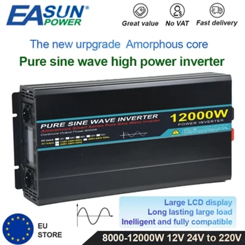 EASUN POWER 8000W 12000W inverter 12V 24V na AC 220V čisti sinusni val solarni inverter transformator naponski frekventni pretvarač
