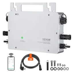 VEVOR quyosh tarmog'i taqish mikro inverteri maishiy texnika uchun 800W suv o'tkazmaydigan IP67 konvertor quyosh mikro inverteri