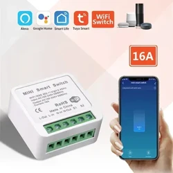 Έξυπνος διακόπτης Wifi 16A Έξυπνοι διακόπτες φώτων για το σπίτι Μονάδα ελέγχου 2 δρόμων Εργασία με τον διακόπτη Tuya Smart Life Alexa Google Home Switch