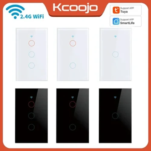 Tuya WiFi Smart Light Lasc SAM 1/2/3/4 Sreang Neodrach Gang/Níl Sreang Neodrach ag Teastáil Lasc Balla Teagmhála Oibriú le Alexa Google Home