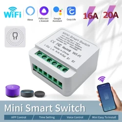 16A Mini WiFi Smart Switch Cozylife APP Daljinski upravljač 20A 2 Way Relay Timer funkcija radi s Alexa Google Home Yandex Alice