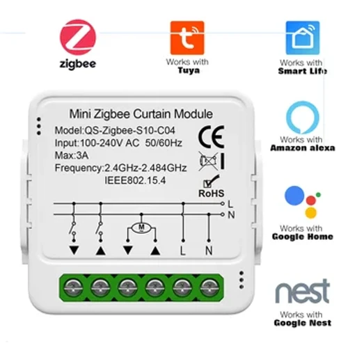 Tuya WiFi Zigbee Smart Curtain Switch Module Connect Rullegardiner Lukker elektrisk motor Arbeid med Alexa Google Home Smart Life