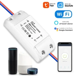 Tuya Smart WiFi Switch 10A Mini Intelligent Breaker Smart Life APP Kabellose Fernbedienung Sprachsteuerung mit Alexa Google Home