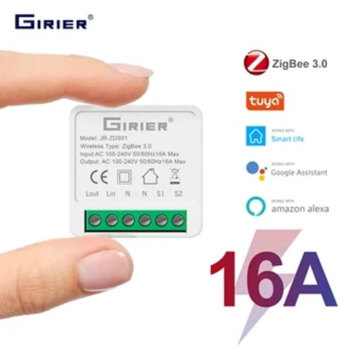 Tuya ZigBee 3.0 slimme lichtschakelaarmodule, slimme huisautomatisering DIY-breker ondersteunt 2-wegbediening, werkt met Alexa Google Home