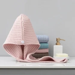 Waffle Diseinua Ile eskuoihal xurgatzaileak Lehortze azkarra Emakume leunak Buruko eskuoihala turbantea Ilea lehortzeko Frizz Anti-Frizz Dutxa Bainuontzi Itzultzeko txanoak