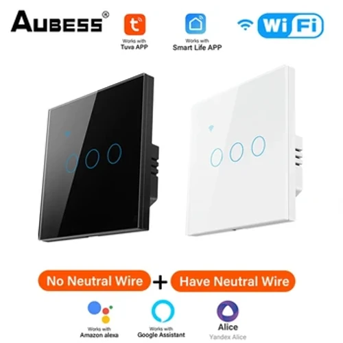 TUYA WiFi inteligentny przełącznik UE inteligentny włącznik światła 1/2/3/4 Gang panele ścienne inteligentny dom współpracuje z aplikacją Smart Life za pośrednictwem Alexa Google Home