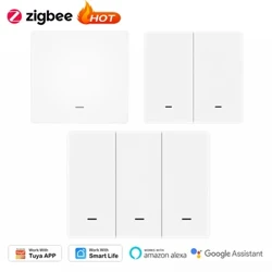 ZigBee 1-3Gang Akıllı Sahne Anahtarı Basma Düğmesi, Pille Çalışan, Otomasyon, Tuya Akıllı Yaşam APP Kablosuz Google Ev Alexa Kontrolü