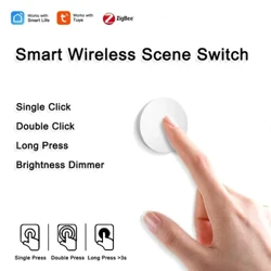 Tuya ZigBee Smart Button Scene Switch Brezžični daljinski upravljalnik z enim ključem Stikalo za povezavo več scen Google Alexa Voice Assistant