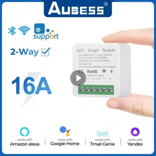 Le haghaidh EWeLink Wifi 16A MINI Smart Switch Modúil Rialaithe 2-bhealach DIY Oibríonn APP Uaineadóir Cianrialú Gan Sreang Le Alexa Google Home