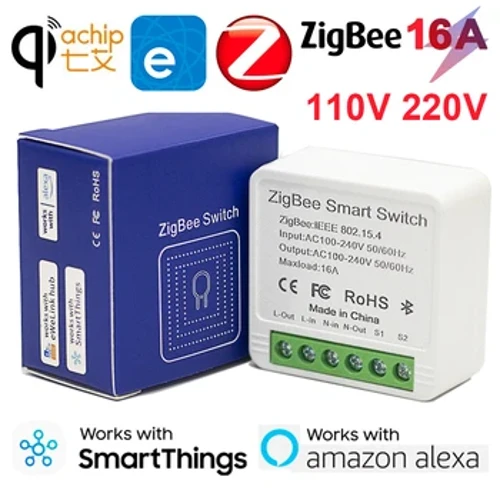 ʻO Zigbee Mini Smart Wifi Switch Wireless DIY Light Switch 16A Smart Home Control e hana pū me Ewelink SmartThings Alexa